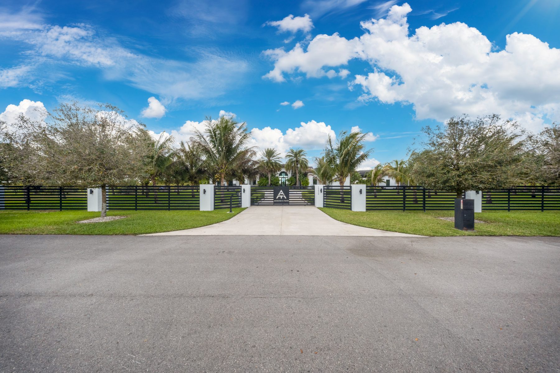 Gated entrance to Arrow Estate